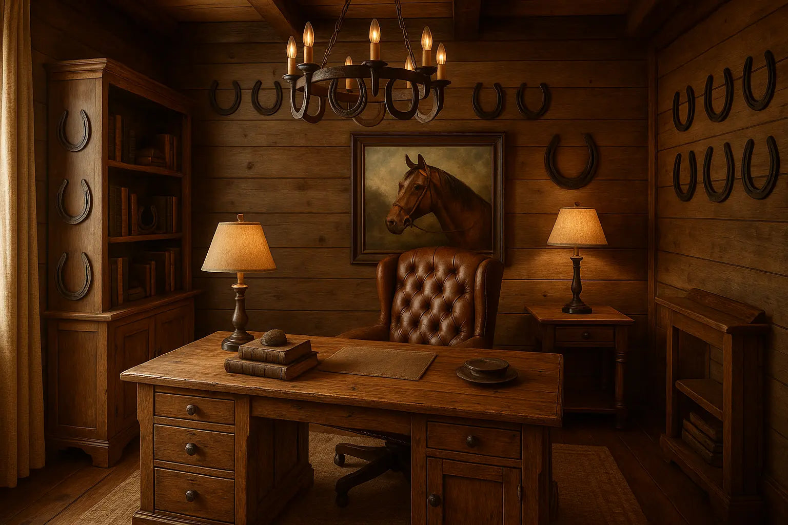 Horseshoe Design Elements for a Rustic Equestrian Home Office ...