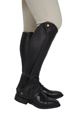 Grand Prix Elite Leather Kid's Half Chaps, Black Grand Prix
