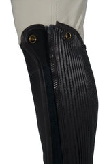 Grand Prix Elite Leather Kid's Half Chaps, Black Grand Prix