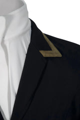 Grand Prix Saltare Premio 4 Button Riding Show Coat, Black with Moss Green Grand Prix