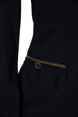 Grand Prix Saltare Premio 4 Button Riding Show Coat, Black with Moss Green Grand Prix