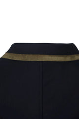 Grand Prix Saltare Premio 4 Button Riding Show Coat, Black with Moss Green Grand Prix