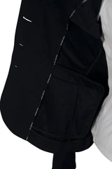 Grand Prix Saltare Premio 4 Button Riding Show Coat, Black with Moss Green Grand Prix