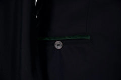 Grand Prix Saltare Premio Riding Show Coat, Black with Dark Green Huntley Equestrian