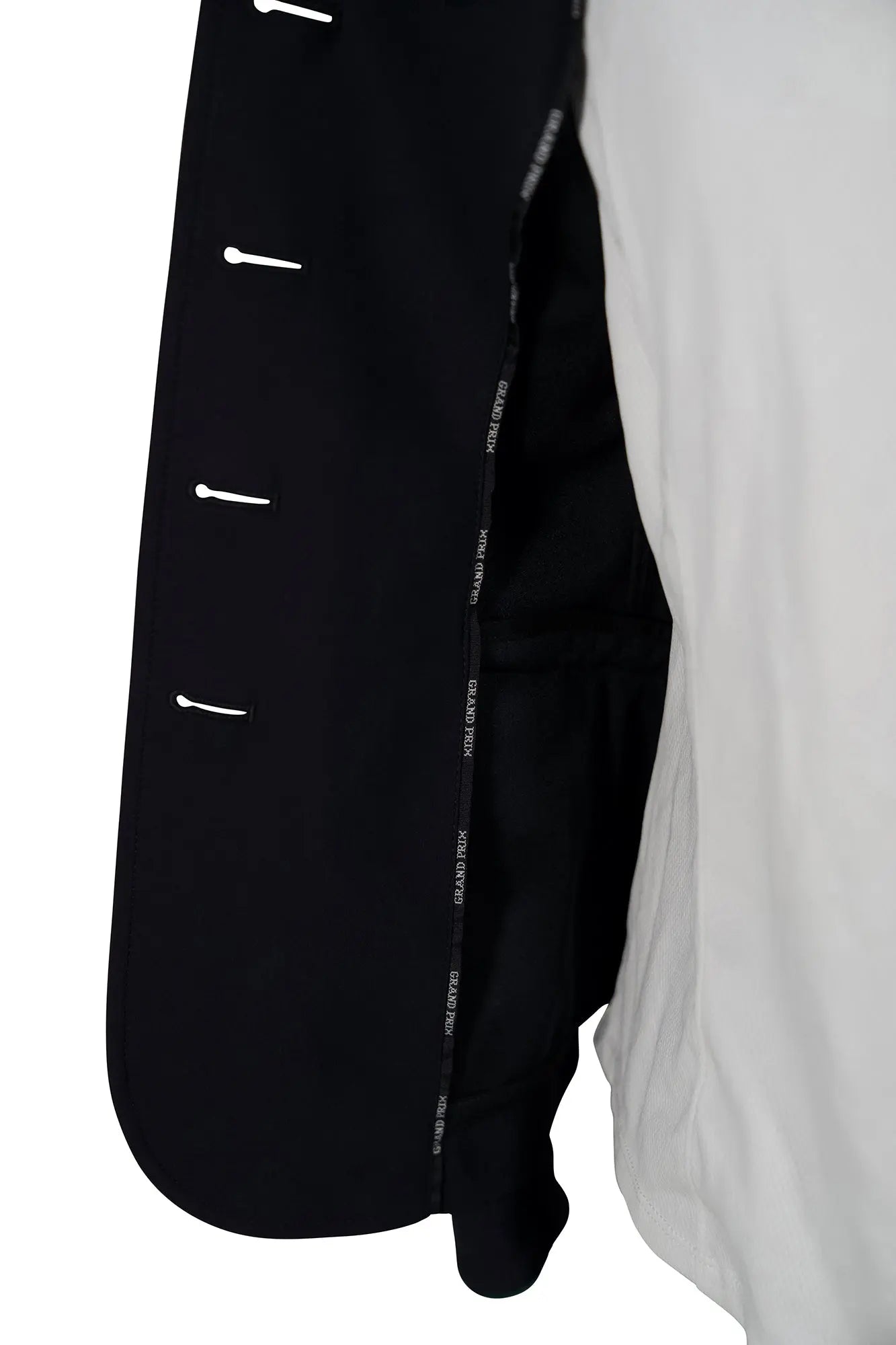 Grand Prix Saltare Premio Riding Show Coat, Black with Dark Green Huntley Equestrian