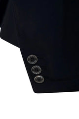 Grand Prix Saltare Premio Riding Show Coat, Navy with Black Huntley Equestrian