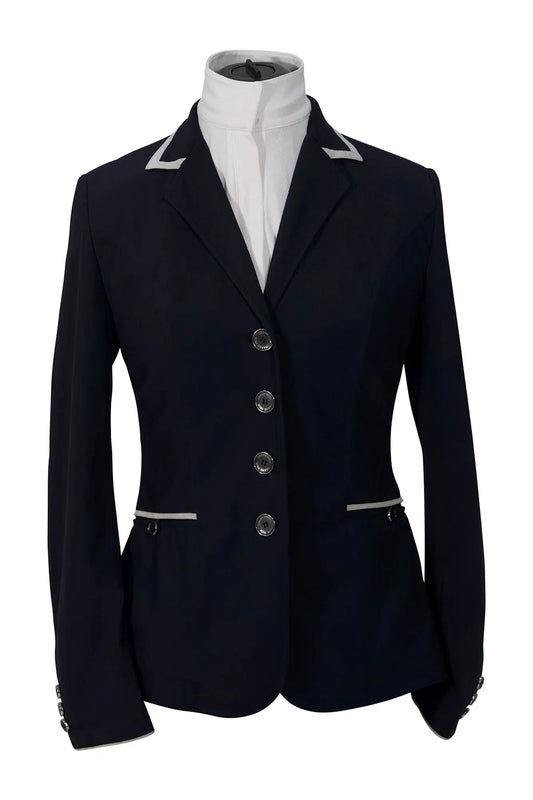 Grand Prix Saltare Premio Riding Show Coat, Navy with Grey Huntley Equestrian