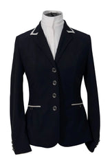 Grand Prix Saltare Premio Riding Show Coat, Navy with Grey Huntley Equestrian