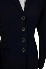 Grand Prix Saltare Premio Riding Show Coat, Navy with Navy Huntley Equestrian