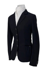 Grand Prix Saltare Premio Riding Show Coat, Navy with Navy Huntley Equestrian