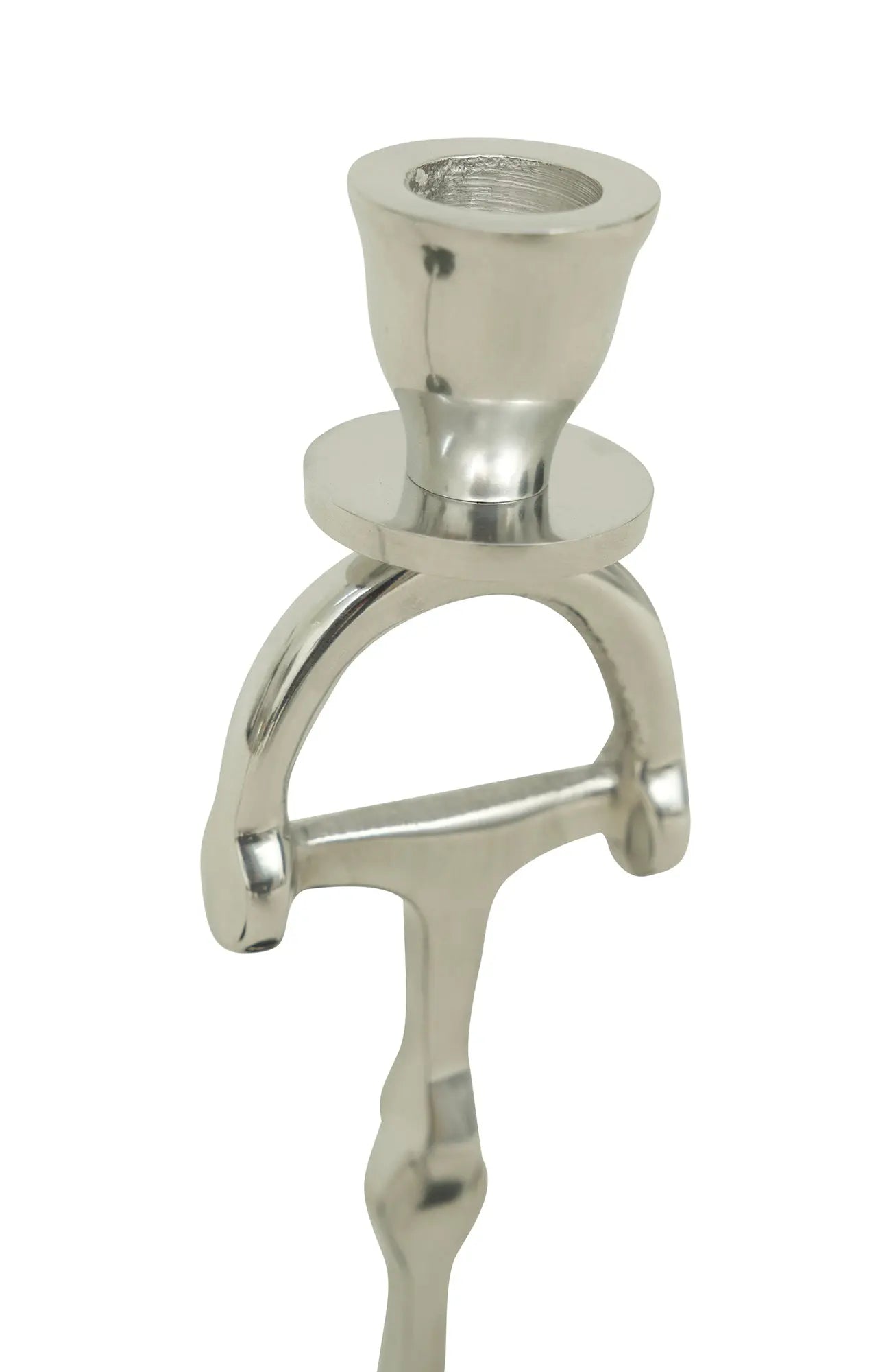 Huntley D Bit Candle Sticks, Pair in Aluminum Silver Finish Huntley Equestrian