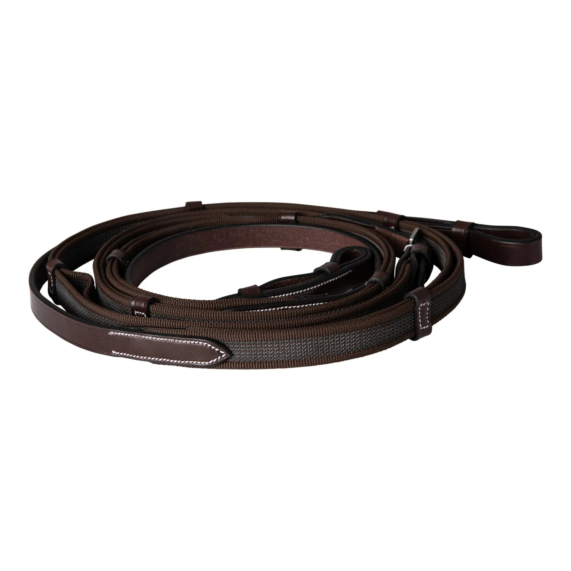 Huntley Equestrian Double Layer Web Grip Reins, Full Size - Huntley Equestrian