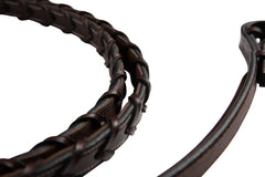 Huntley Equestrian Fancy Stitched Rubber Lined Laced Reins, Size Full - Huntley Equestrian