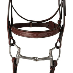 Huntley Equestrian Fancy Stitched Schooling Hunter Bridle with Reins Huntley Equestrian