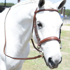 Huntley Equestrian Sedgwick Fancy Stitched Square Raised Hunter Horse Bridle with Reins Huntley Equestrian