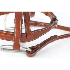 Huntley Equestrian Sedgwick Fancy Stitched Square Raised Hunter Horse Bridle with Reins Huntley Equestrian