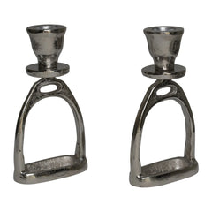 Huntley Equestrian Stirrup Candle Stick Holders, Silver set of 2 Huntley Equestrian