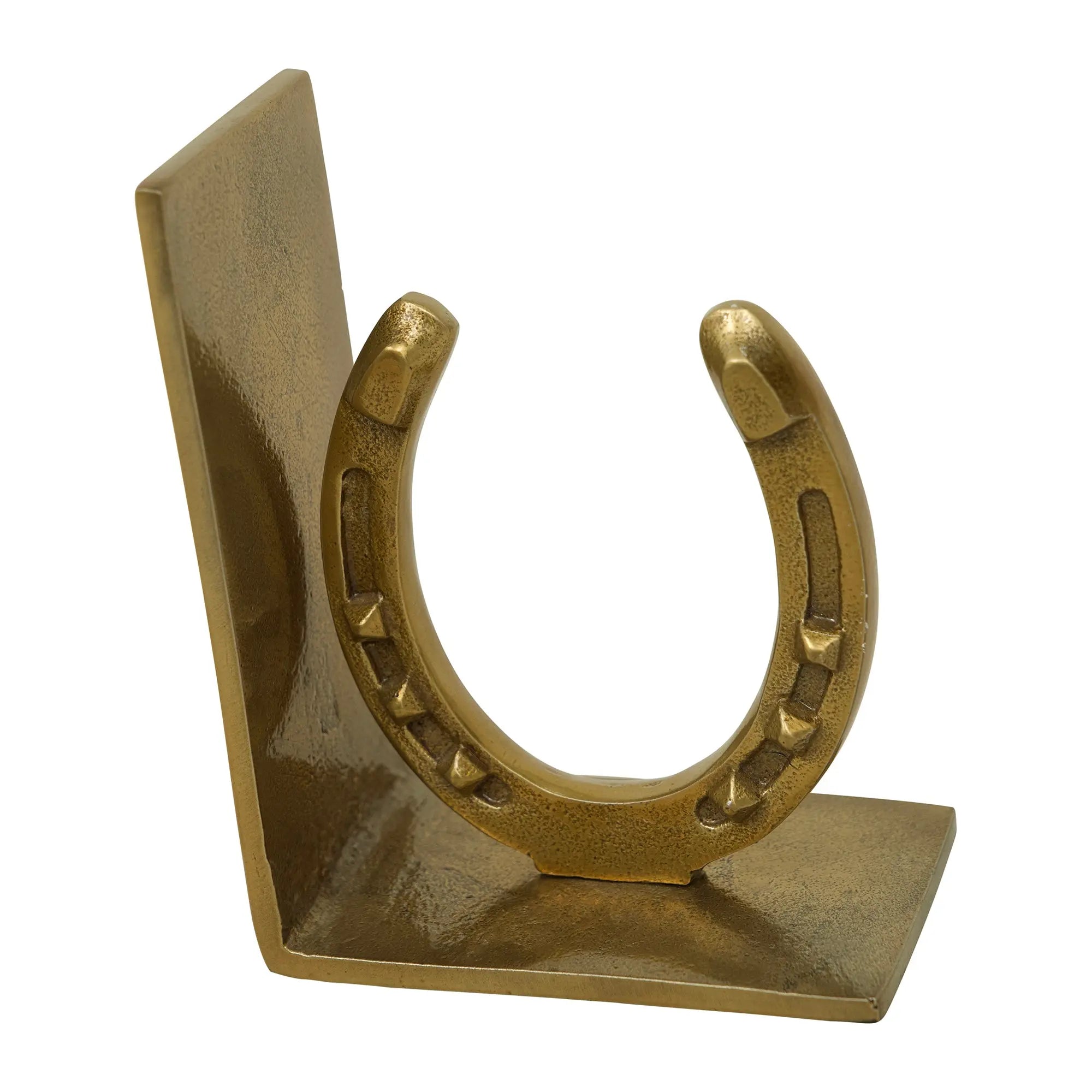 Huntley Horse shoe Bookends, Pair, Brass Antique Finish Huntley Equestrian