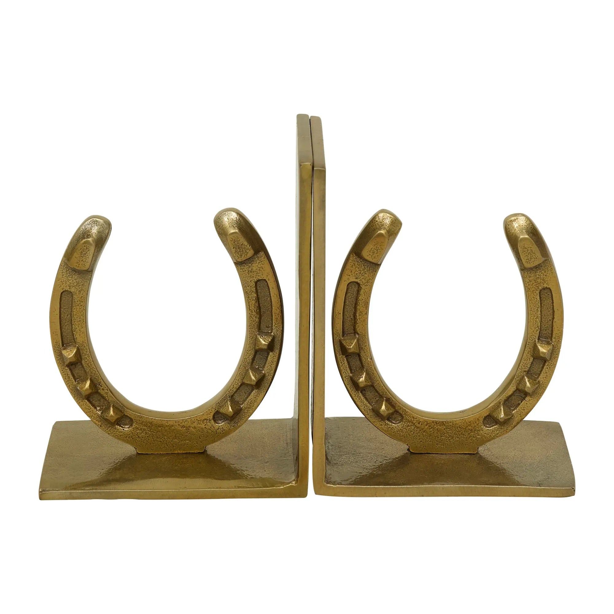 Huntley Horse shoe Bookends, Pair, Brass Antique Finish Huntley Equestrian