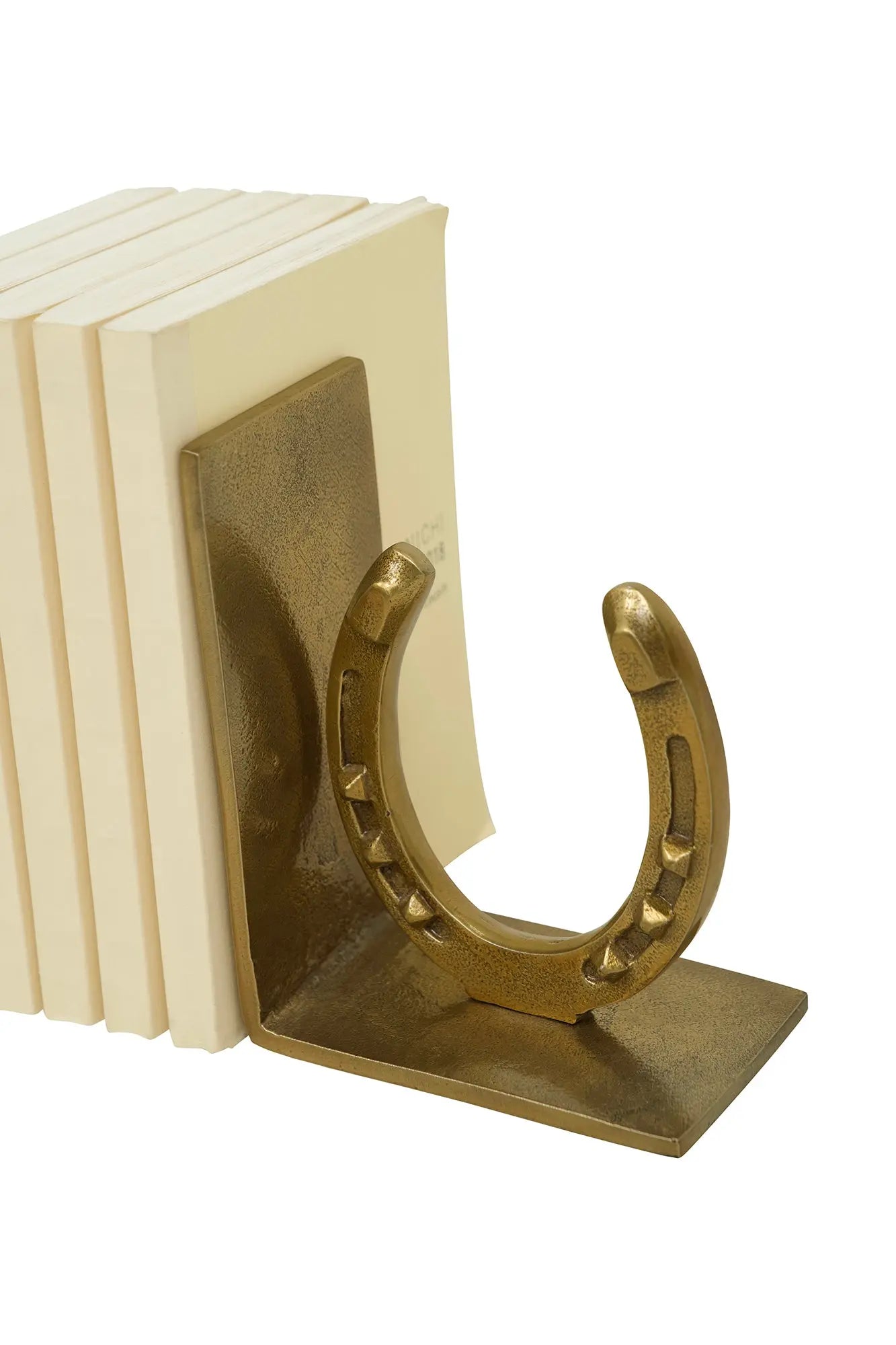 Huntley Horse shoe Bookends, Pair, Brass Antique Finish Huntley Equestrian