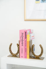 Huntley Horse shoe Bookends, Pair, Brass Antique Finish Huntley Equestrian