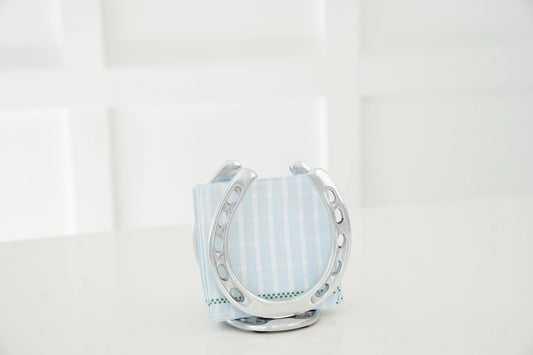 Huntley Horseshoe Napkin Holder, Aluminum Silver Finish Huntley Equestrian