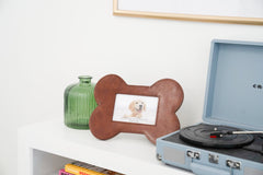 Huntley Pet Leather Bone Shaped Picture Frame, 4x6 Huntley Equestrian