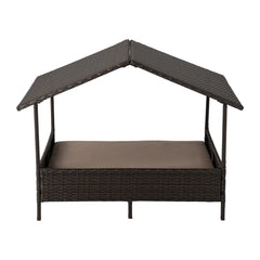 Huntley Pet Rattan Wicker Indoor Outdoor Cabana Raised Pet Bed - Huntley Equestrian