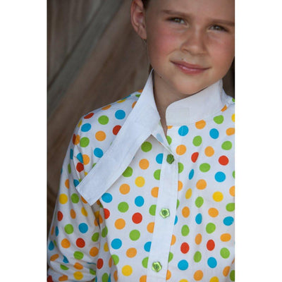 Daisy Clipper Children's Polka Dot Long Sleeve Riding Shirt SPORTING_GOODS Huntley Equestrian