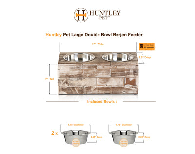 Huntley Pet Elevated Double Bowl Pet Feeder
