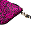 Huntley Equestrian Hair on Hide Leather Wristlet Clutch Wallet Purse, Pink Leopard