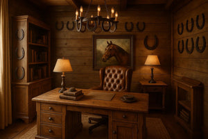 Horseshoe Design Elements for a Rustic Equestrian Home Office