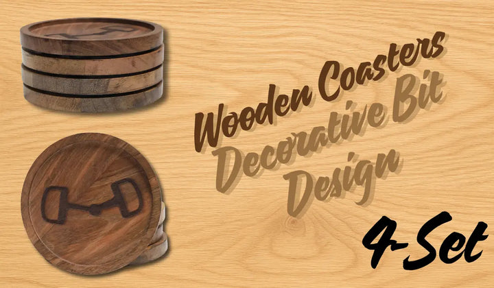 Huntley Equestrian Wooden Coasters with Decorative Bit Design: A Perfect Blend of Function and Elegance