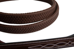 Huntley Equestrian Fancy Stitched Rubber Reins, 5/8" Inch Width - Huntley Equestrian