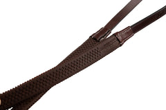 Huntley Equestrian Fancy Stitched Rubber Reins, 5/8" Inch Width - Huntley Equestrian