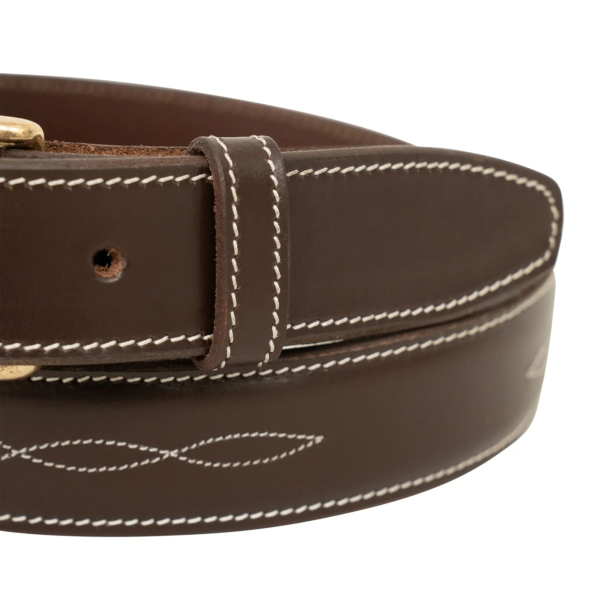 Huntley Fancy Stitched Ladies  1.5" Inch wide belt, Brown Huntley Equestrian
