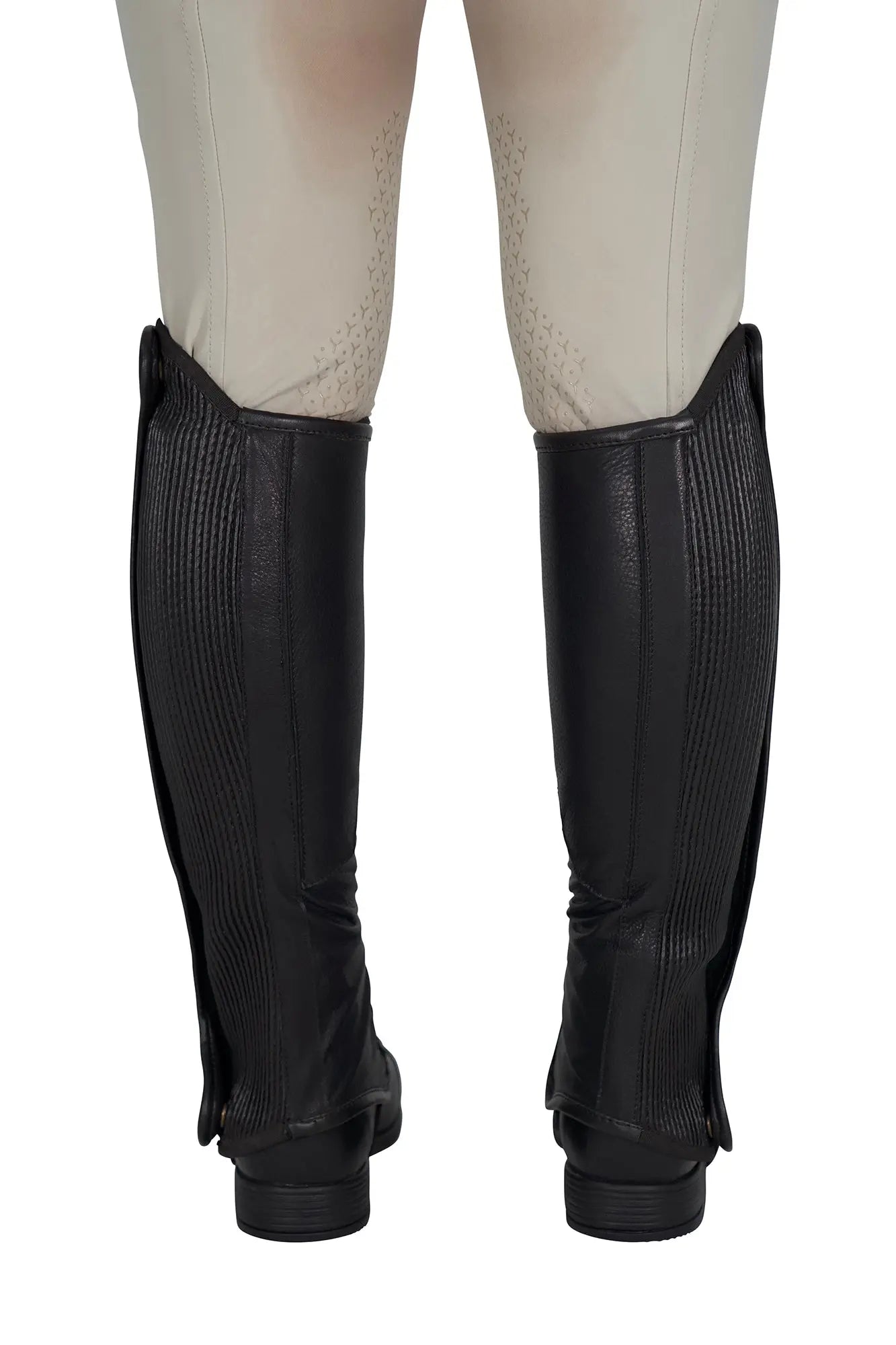 Grand Prix Elite Leather Kid's Half Chaps, Black Grand Prix