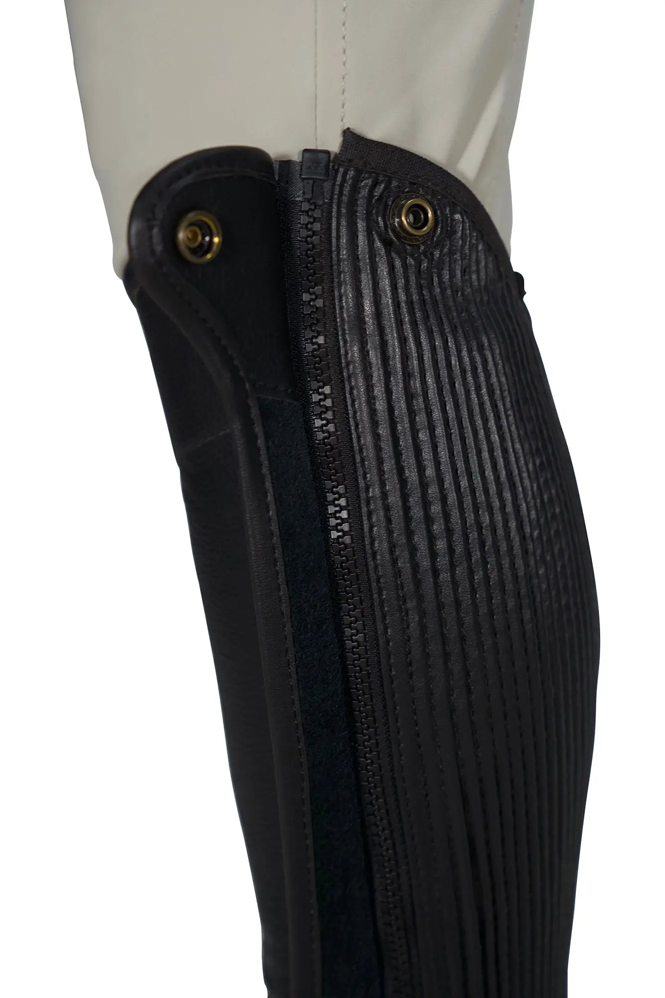 Grand Prix Elite Leather Kid's Half Chaps, Black Grand Prix