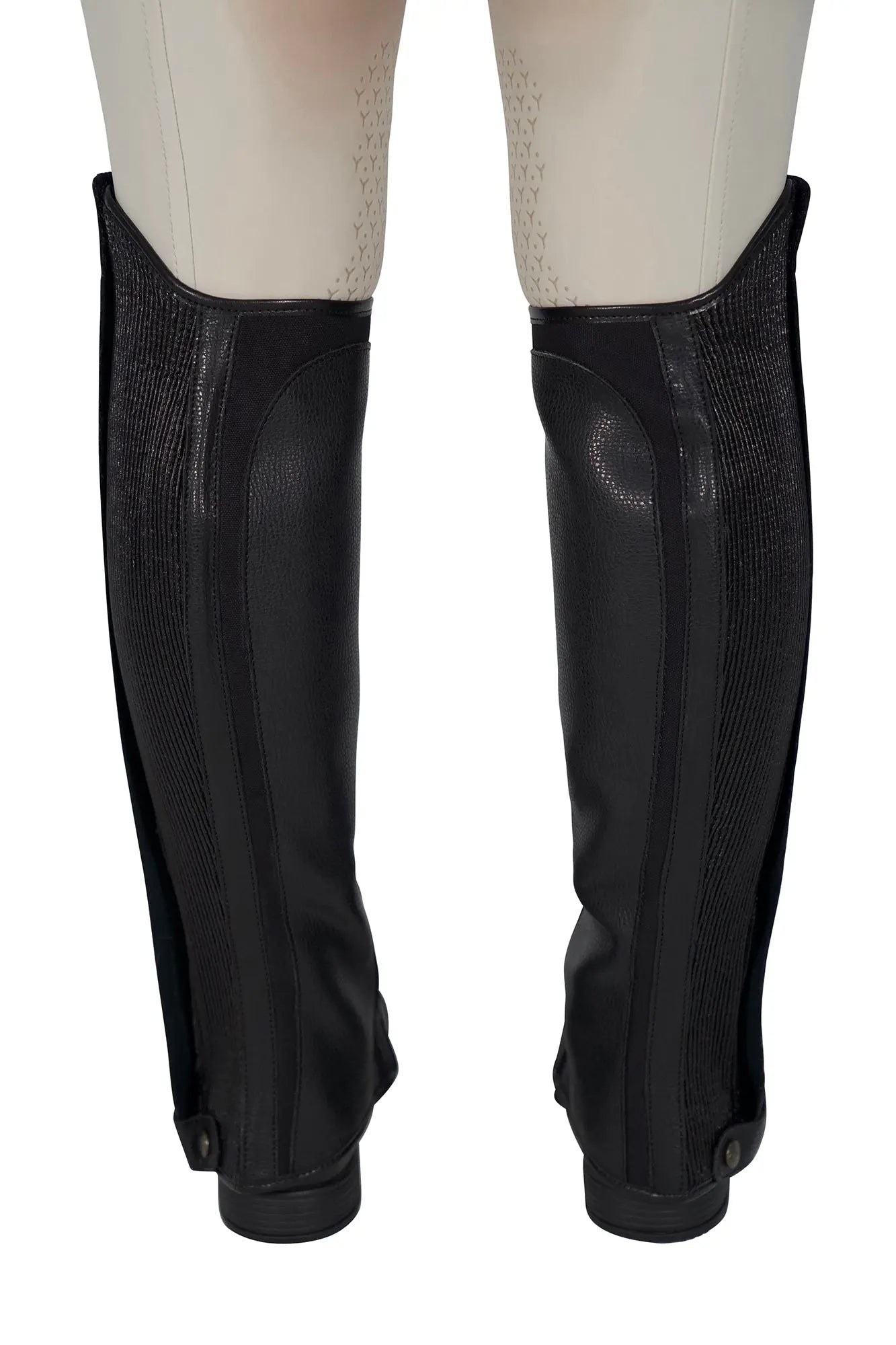 Grand Prix Full Italian Leather Half CHaps, Black Grand Prix