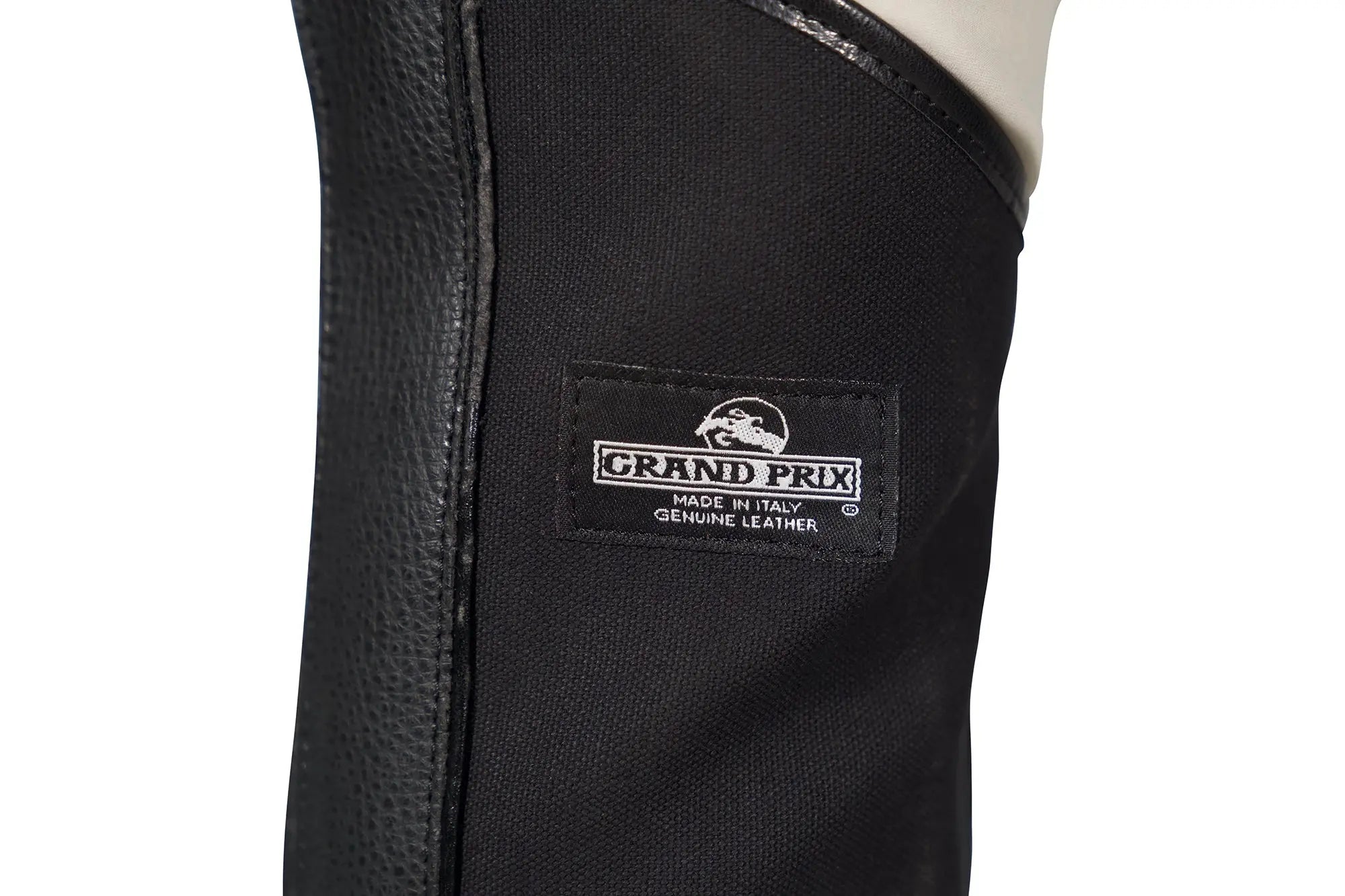 Grand Prix Full Italian Leather Half CHaps, Black Grand Prix