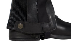 Grand Prix Full Italian Leather Half CHaps, Black Grand Prix