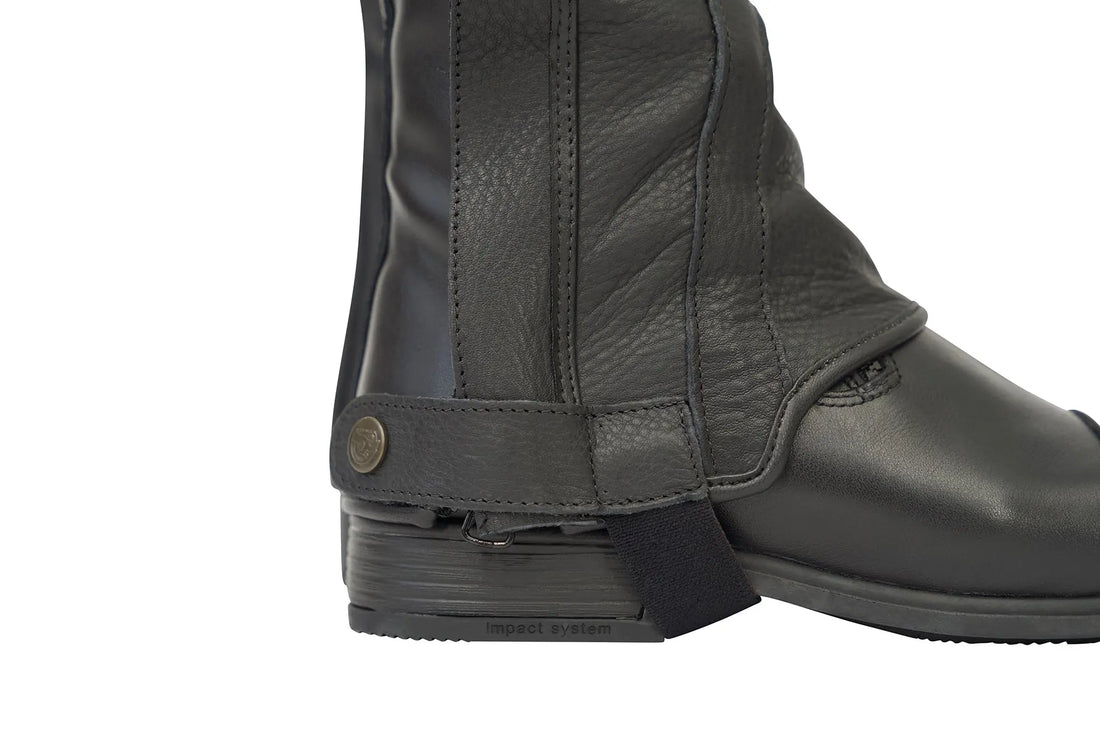 Grand Prix LC Italian Full Leather Half Chaps, Black Grand Prix