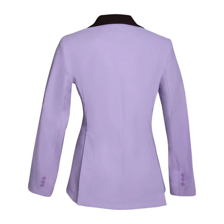 Grand Prix Ladies EQJ 3 Button Show Coat, Lilac with Chocolate Collar