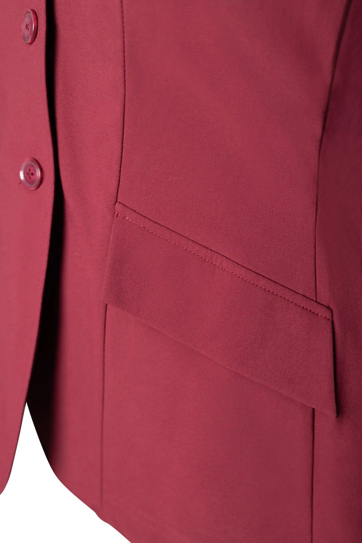 Grand Prix Ladies EQJ 3 Button Show Coat, NY Tech Fabric, Burgundy