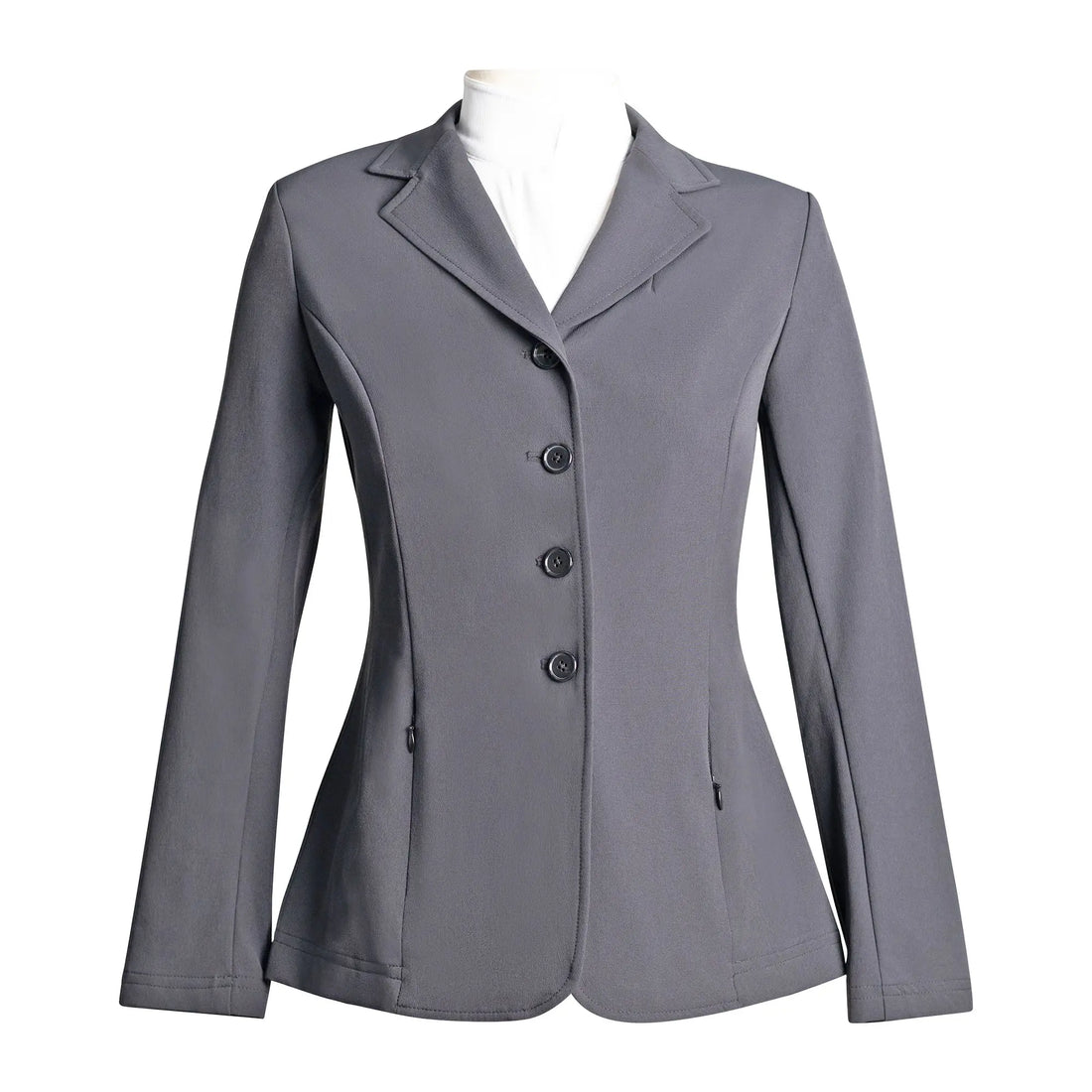Grand Prix Ladies Quinn Show Coat, 4 Button with Hidden Zipper Closure, Navy