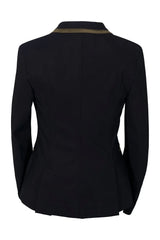 Grand Prix Saltare Premio 4 Button Riding Show Coat, Black with Moss Green Grand Prix