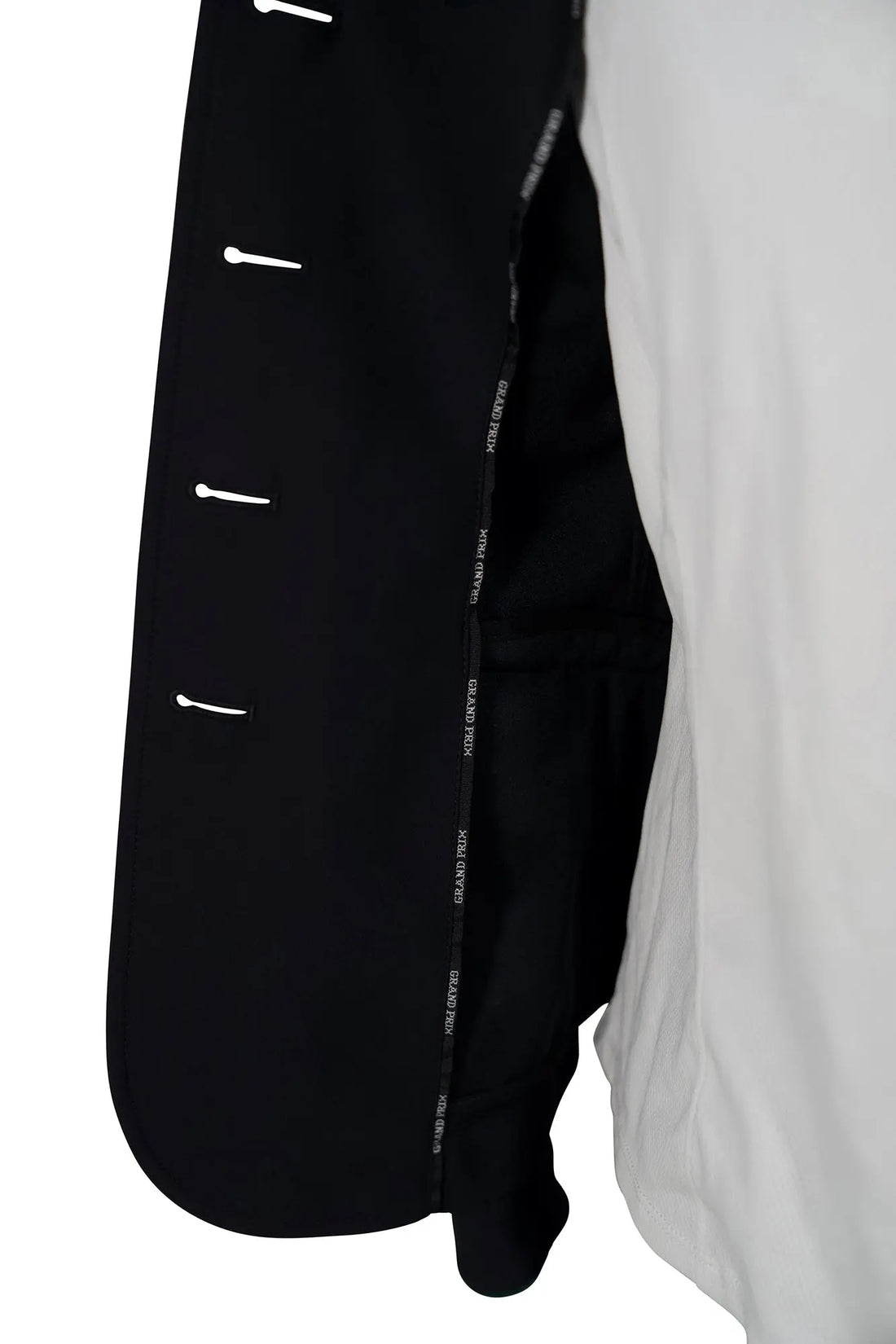 Grand Prix Saltare Premio Riding Show Coat, Black with Dark Green Huntley Equestrian