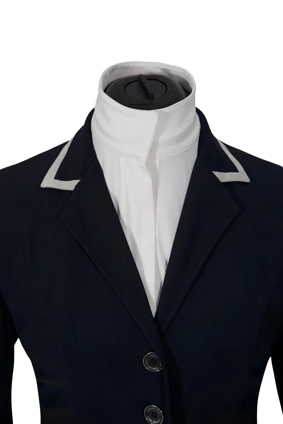 Grand Prix Saltare Premio Riding Show Coat, Navy with Grey Huntley Equestrian