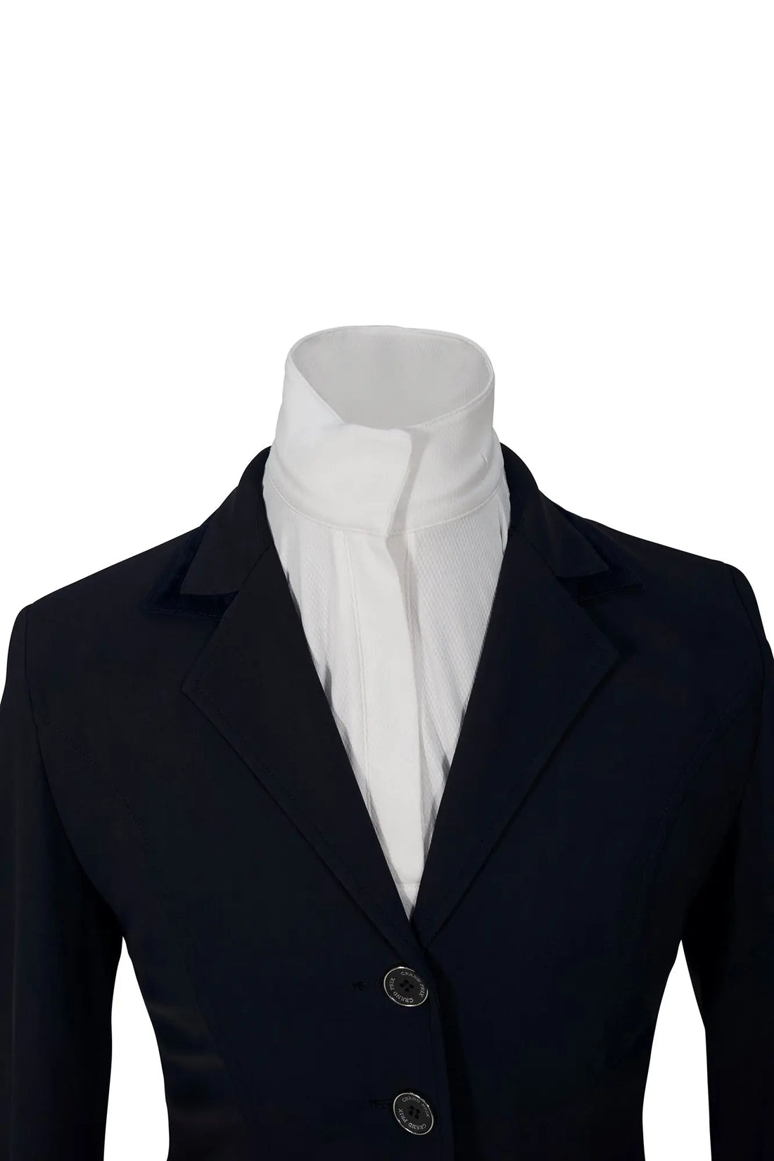 Grand Prix Saltare Premio Riding Show Coat, Navy with Navy Huntley Equestrian