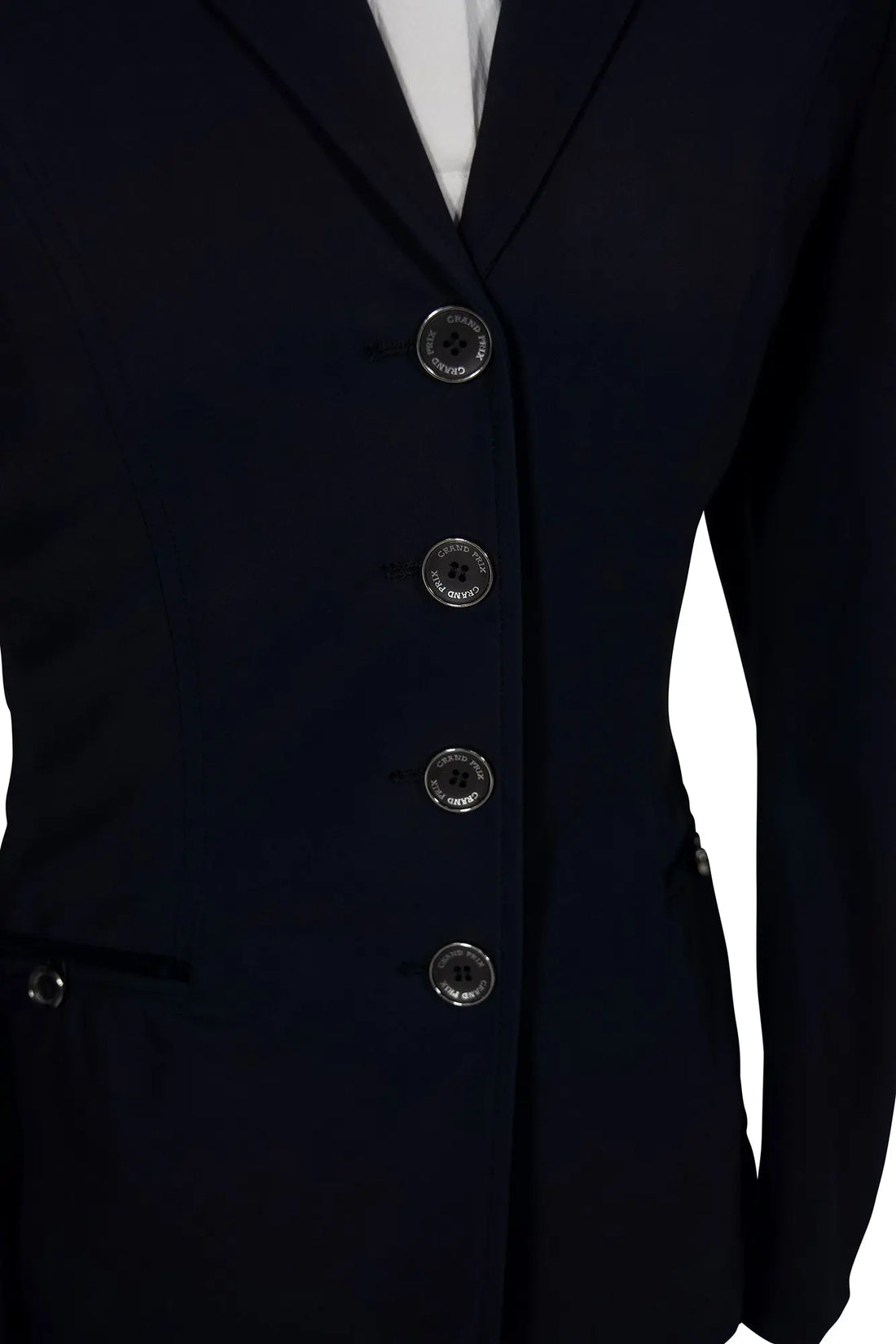 Grand Prix Saltare Premio Riding Show Coat, Navy with Navy Huntley Equestrian